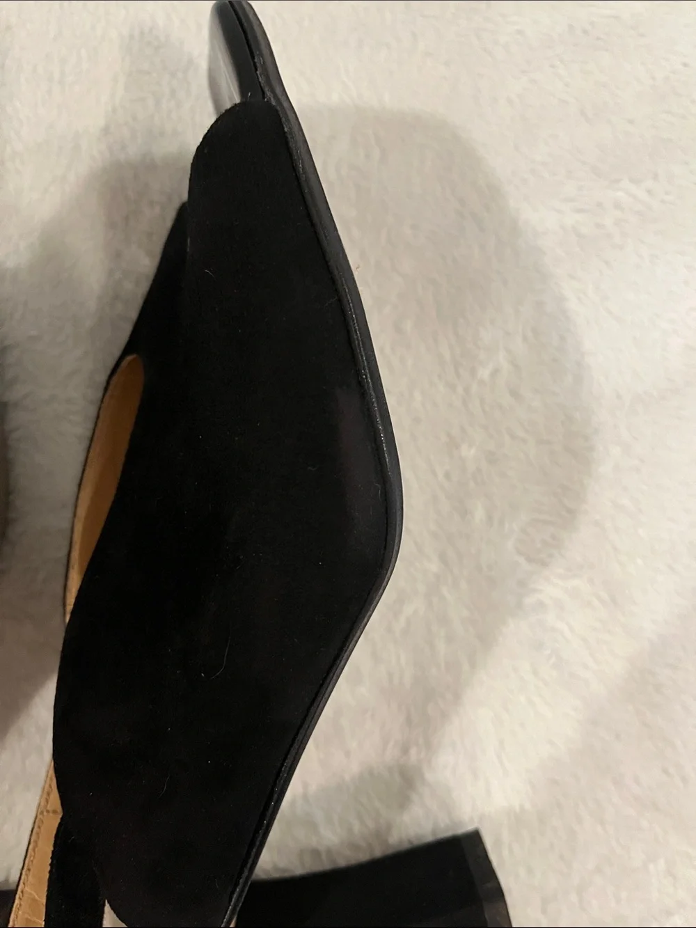 Anna Luisa Firenze Black Suede Sandals. Open square toe chunky heel.  Formal. 10